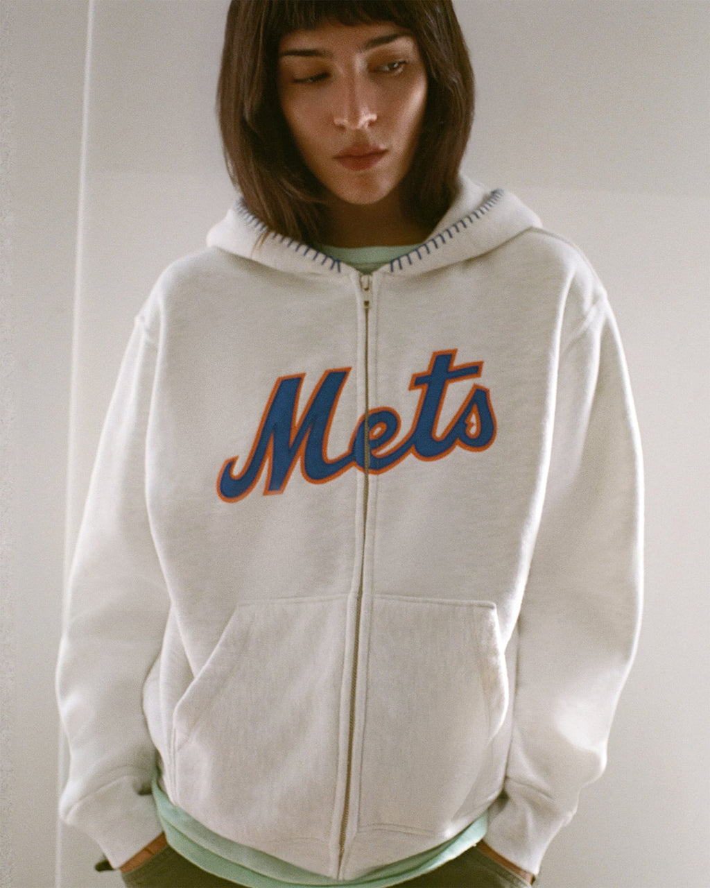 Mets Script Fleece Zip Up