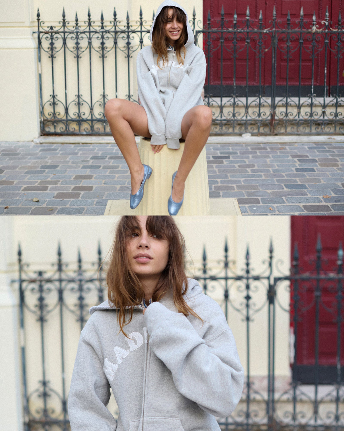 Eyelet Cooper Fleece Zip Up