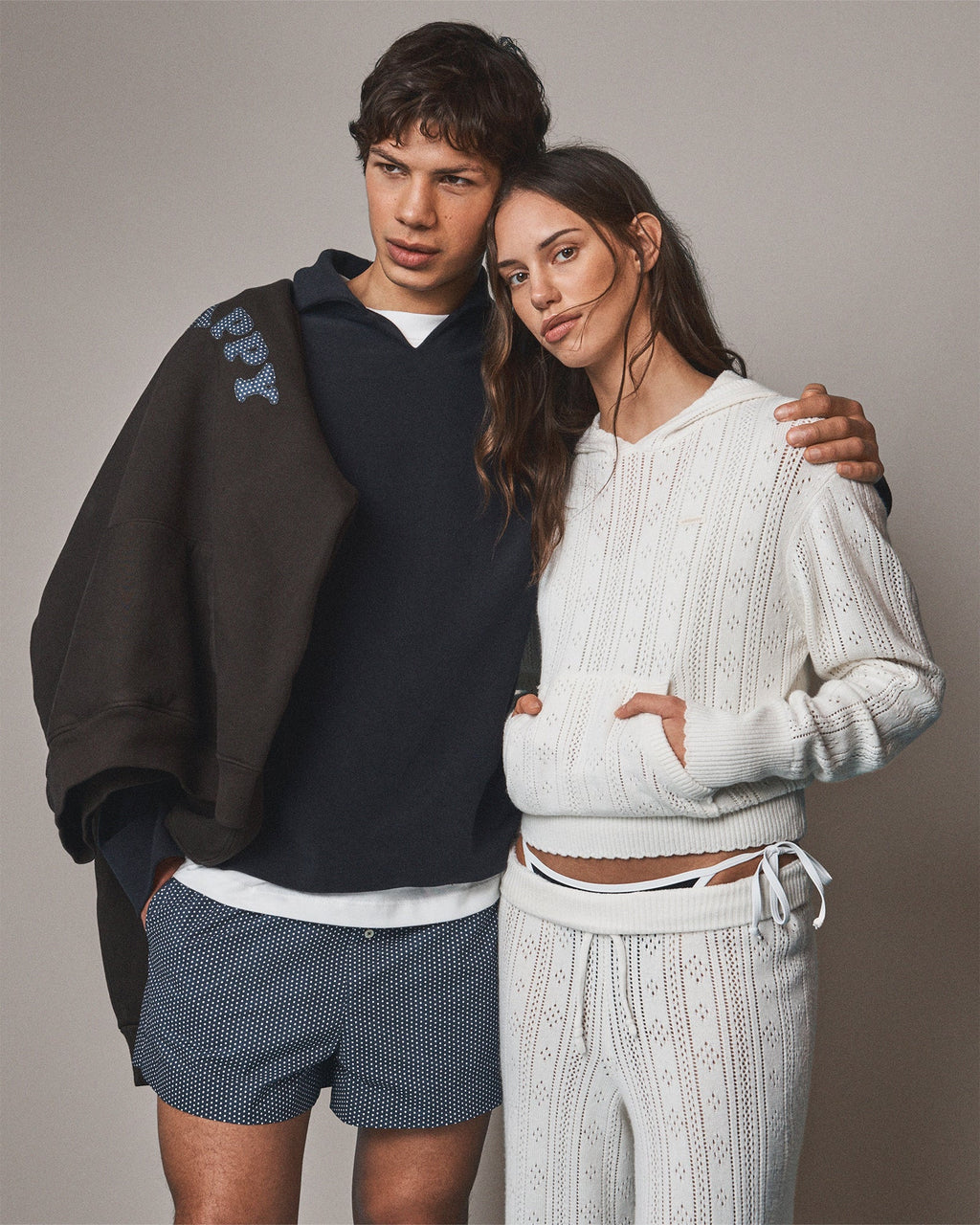 Pointelle Sweater Straight Leg