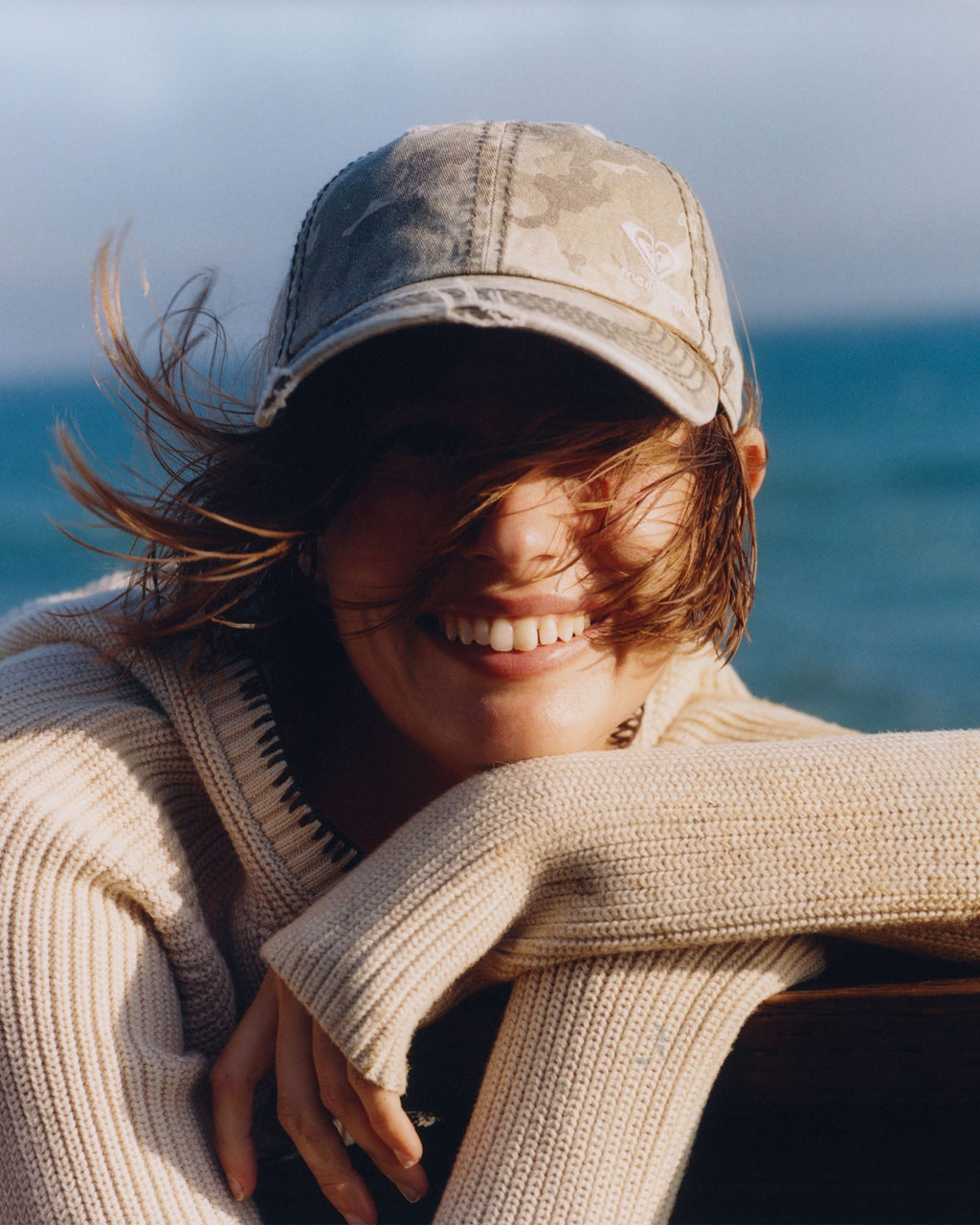 Roxy Distressed Camo Hat