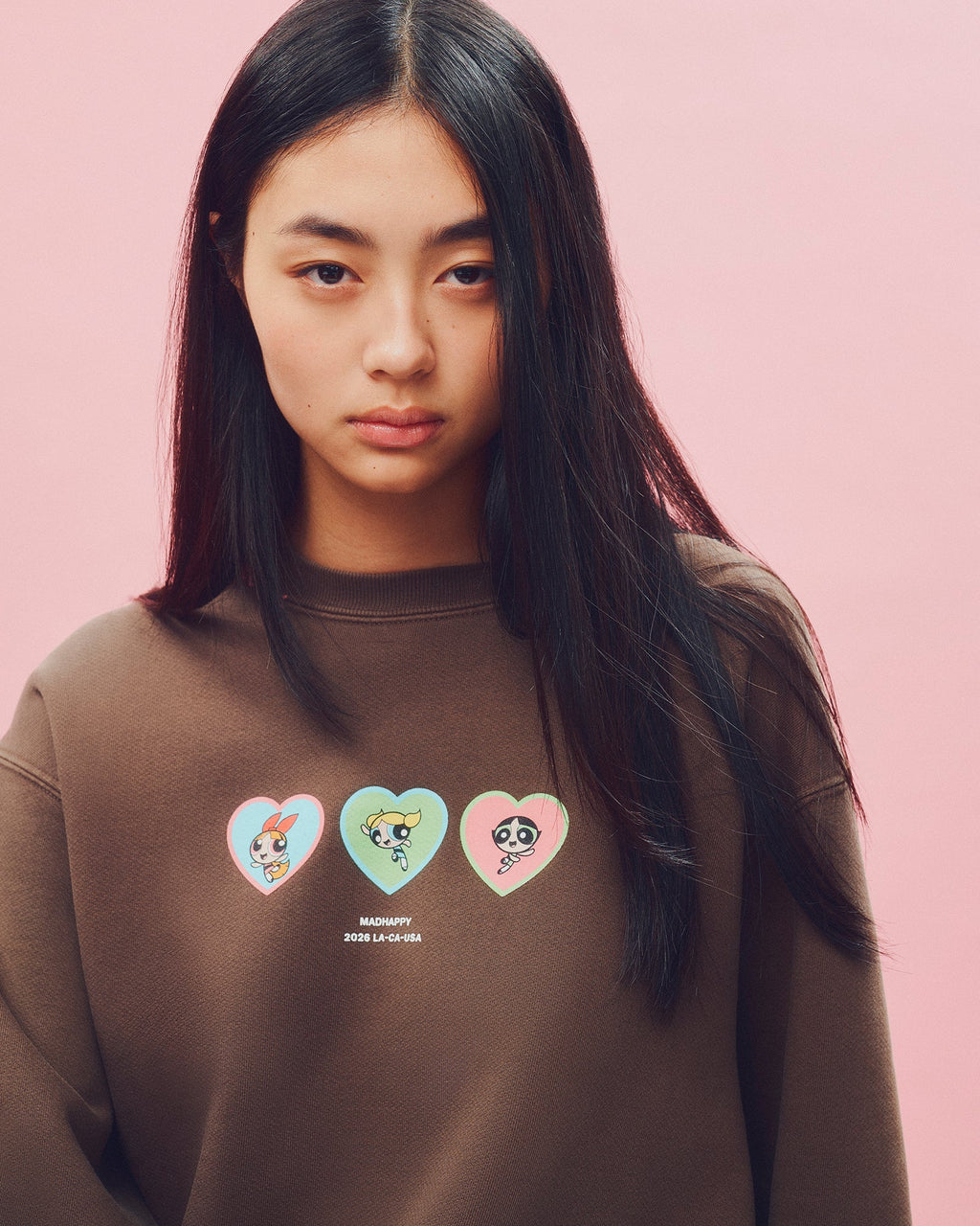 The Powerpuff Girls Three Hearts Crewneck