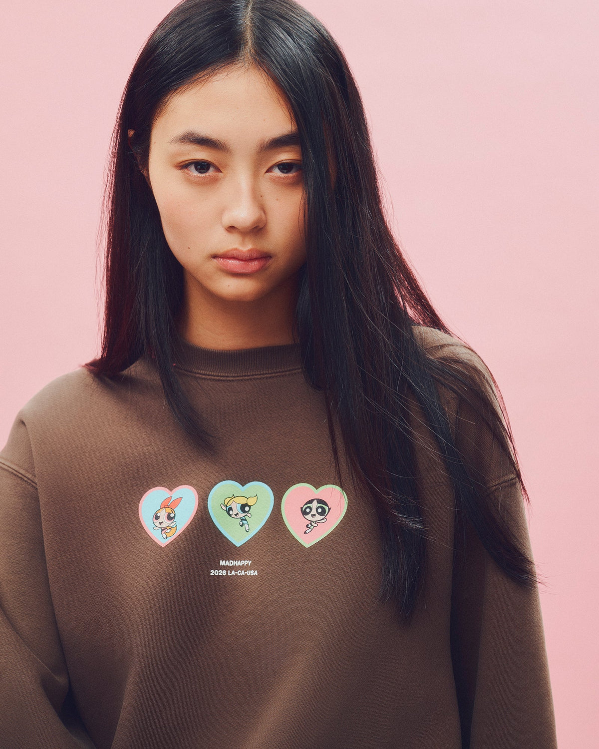 The Powerpuff Girls Three Hearts Crewneck