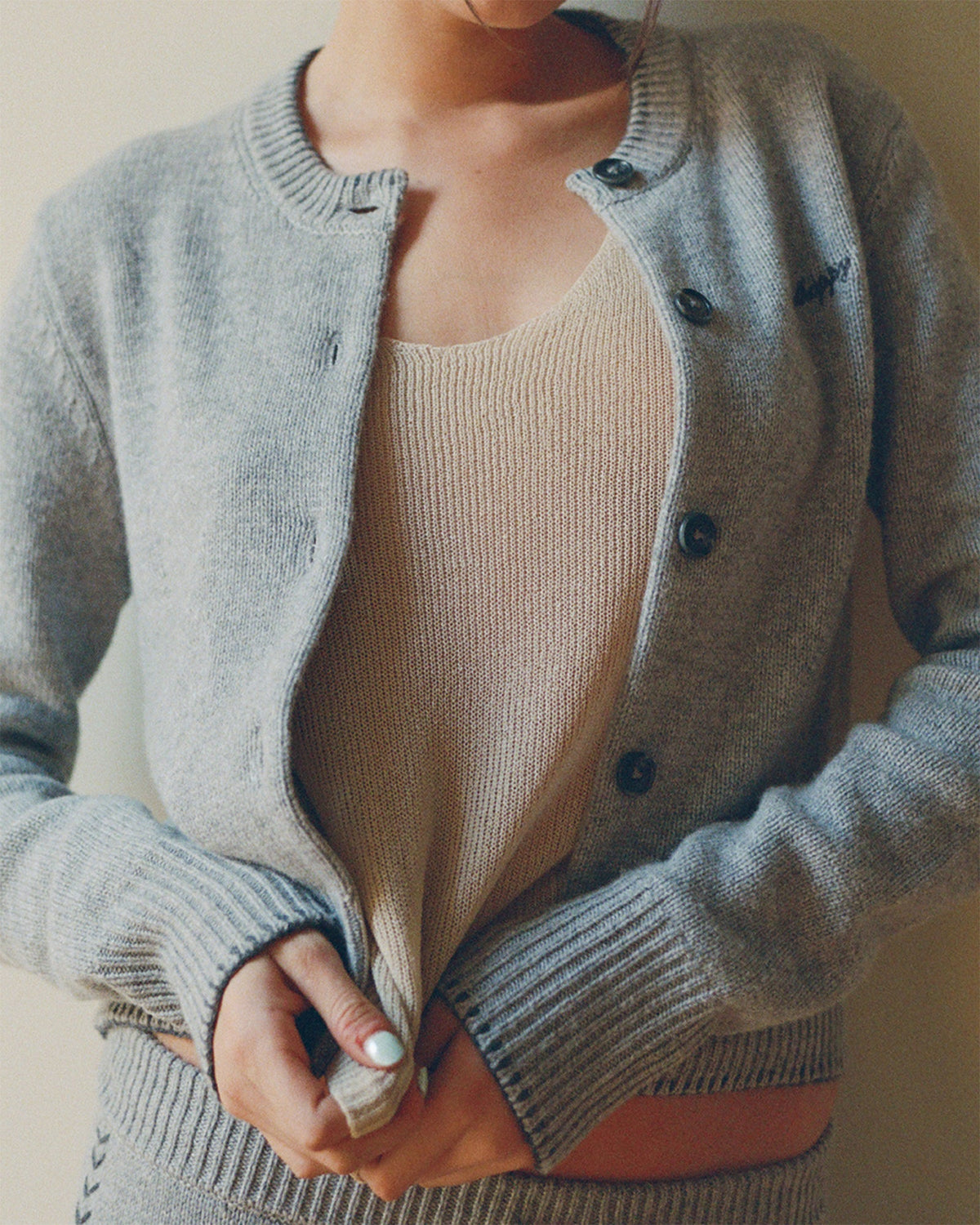 Knit Crewneck Cardigan