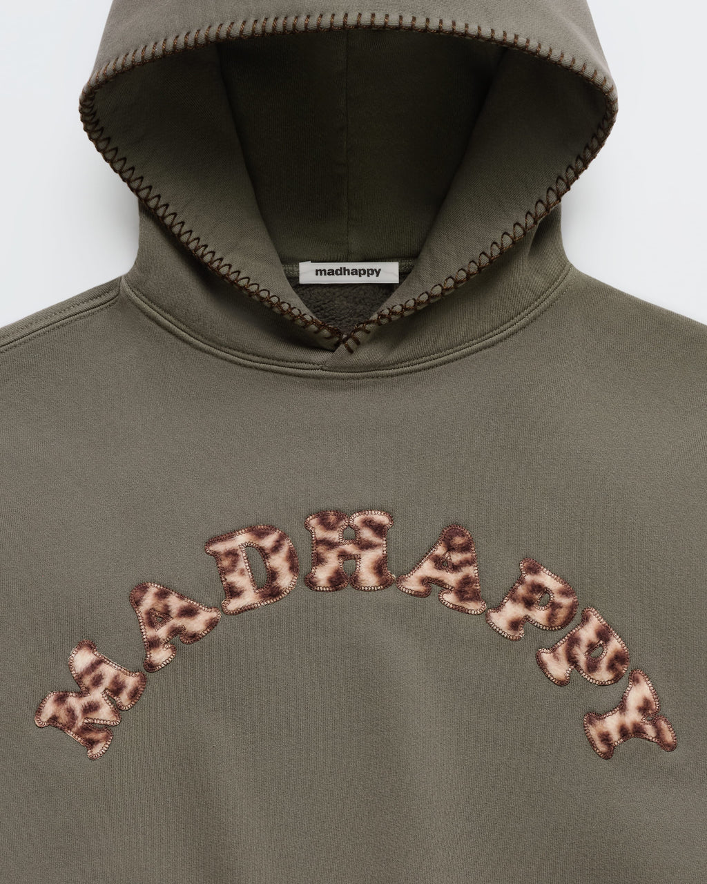 Leopard Appliqué Cooper Fleece Hoodie