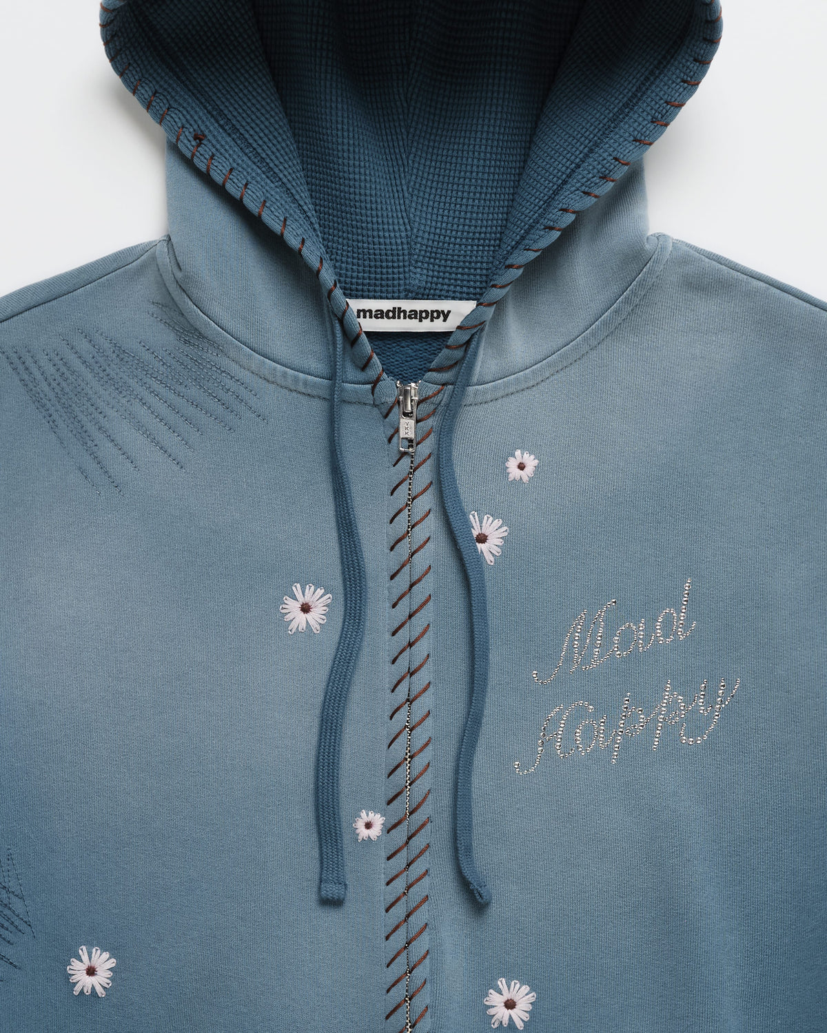Crystal Flower Zip Up Hoodie