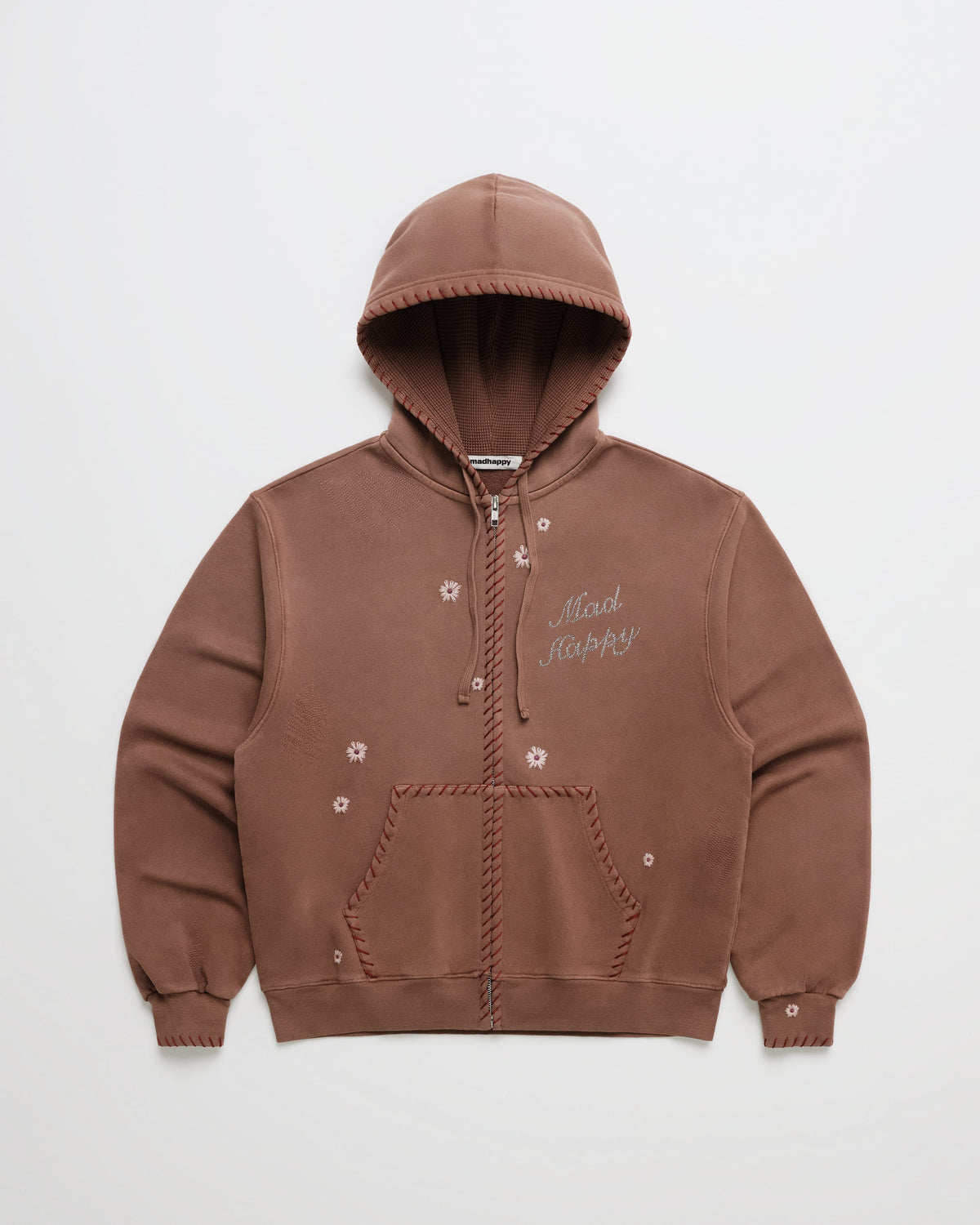 Crystal Flower Zip Up Hoodie