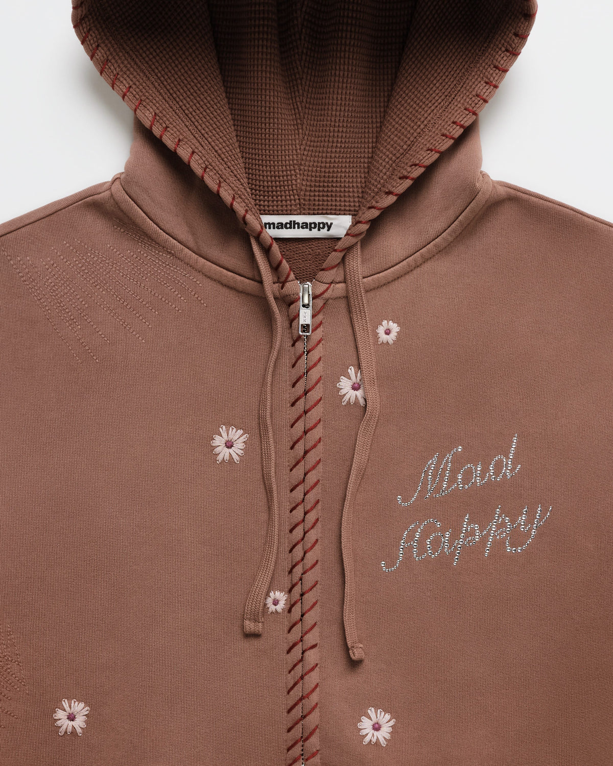 Crystal Flower Zip Up Hoodie