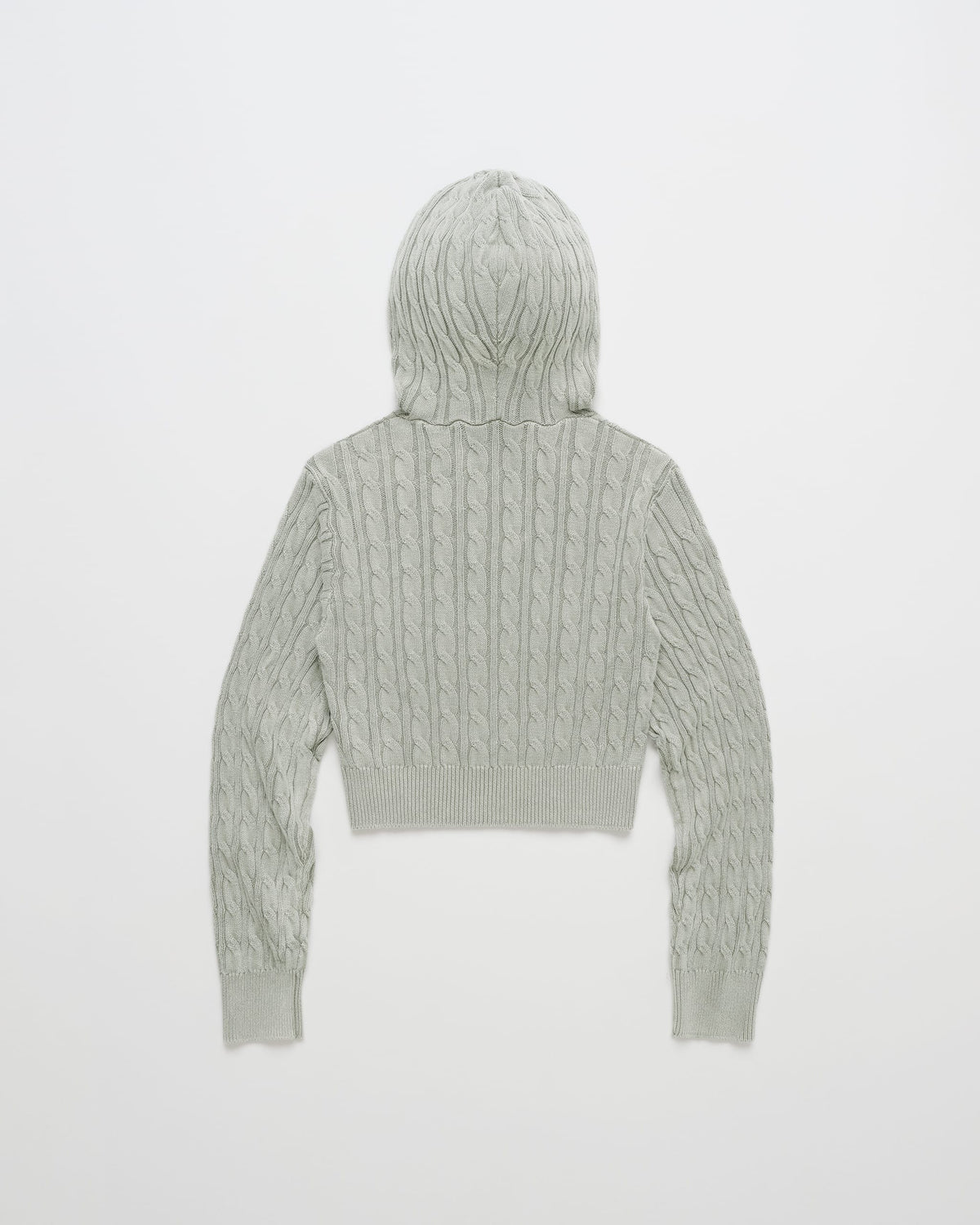 Classics Cropped Cable Knit Zip Up