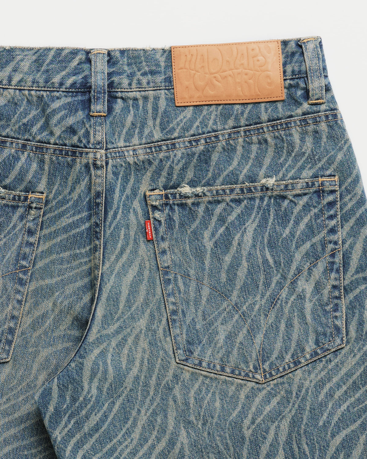 Hysteric Glamour Zebra Print Denim Short
