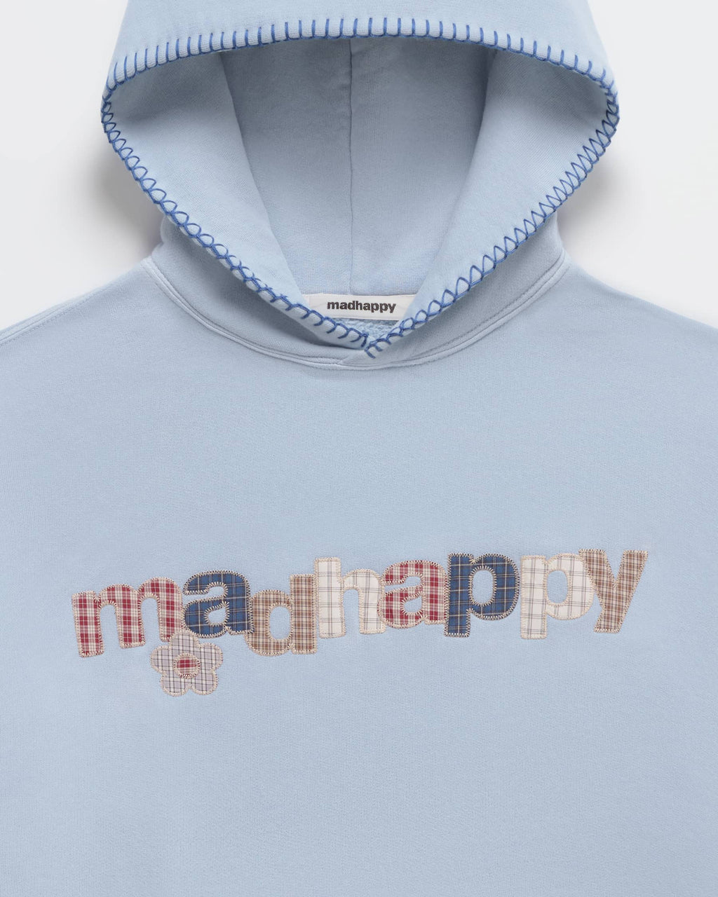 Plaid Applique Midweight Fleece Hoodie