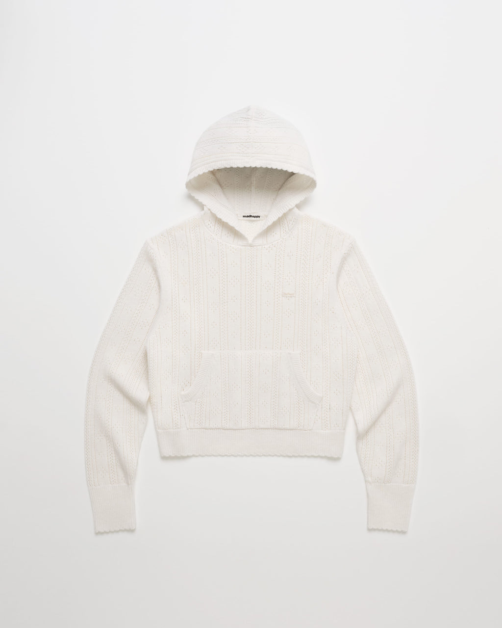 Pointelle Pullover Sweater Hoodie