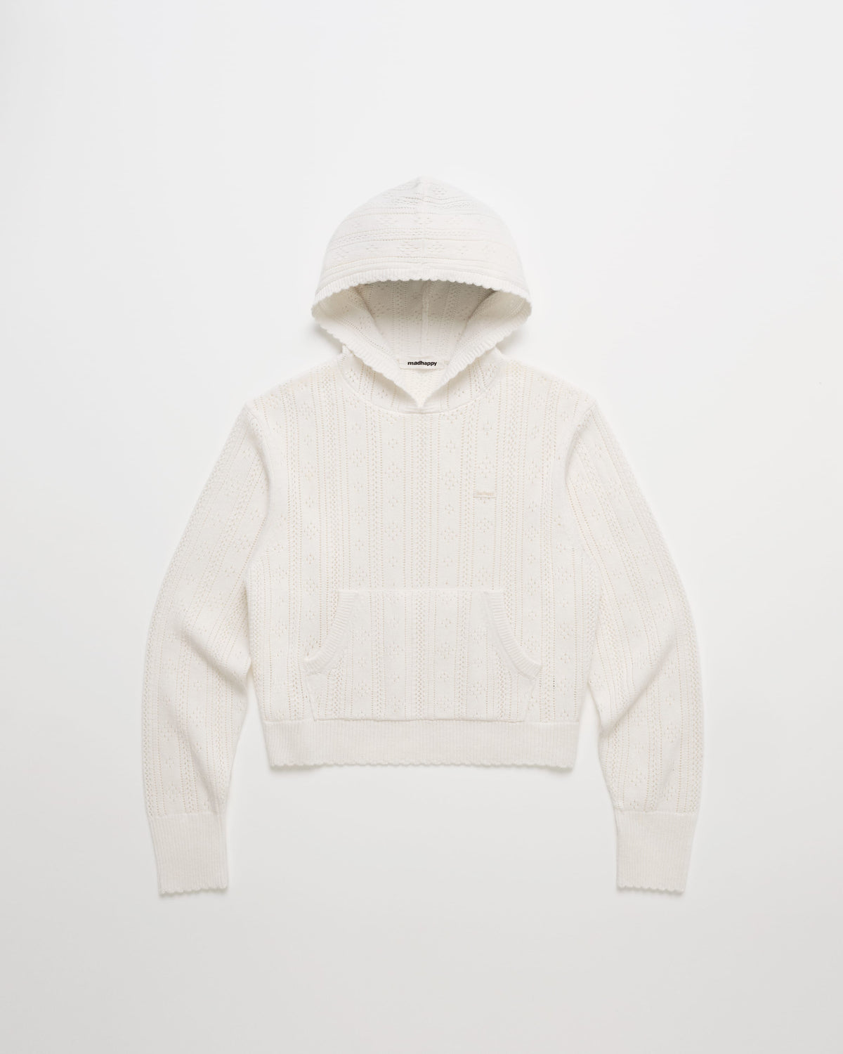 Pointelle Pullover Sweater Hoodie