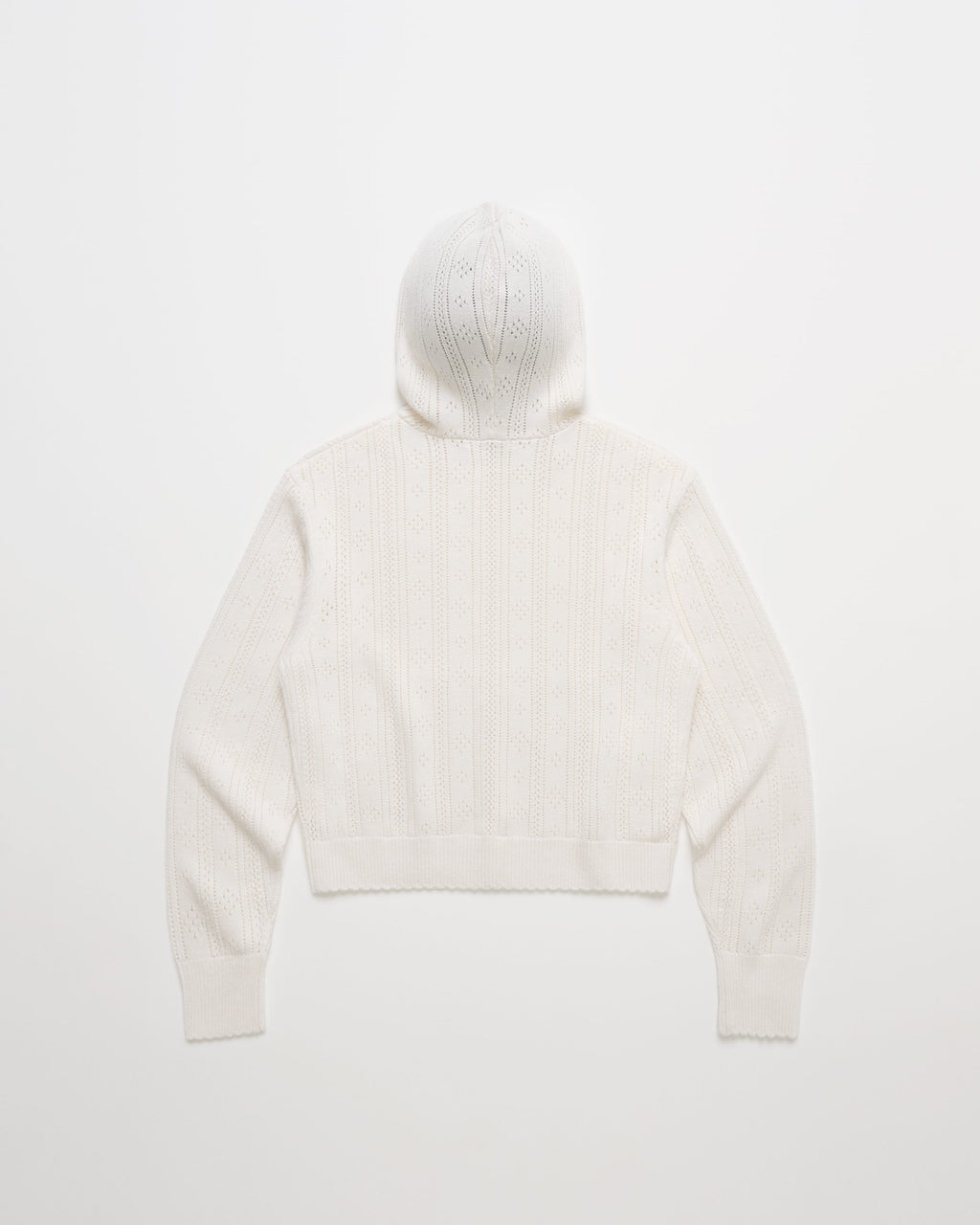 Pointelle Pullover Sweater Hoodie