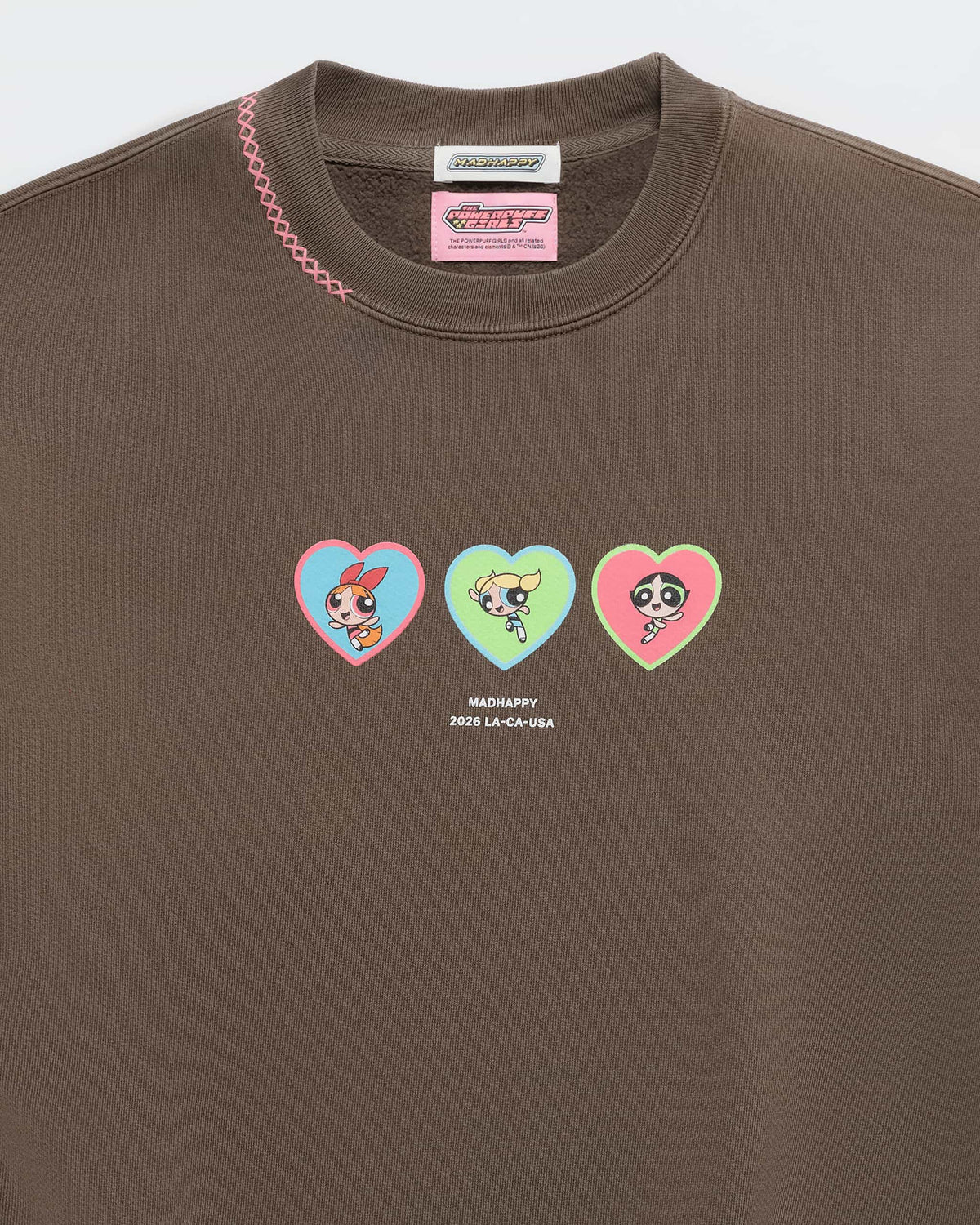 The Powerpuff Girls Three Hearts Crewneck