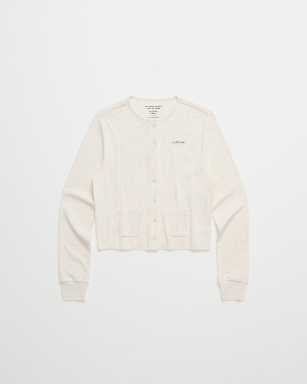 Hanes Pointelle Crewneck Cardigan