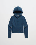 Ribbed Knit Hooded Cardigan