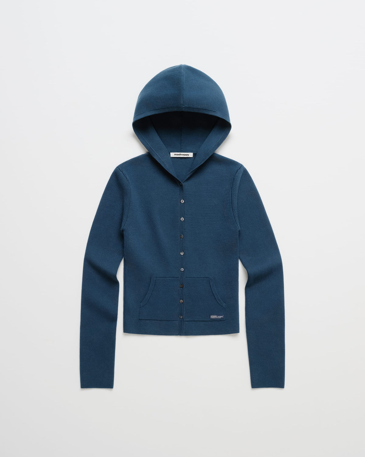Ribbed Knit Hooded Cardigan