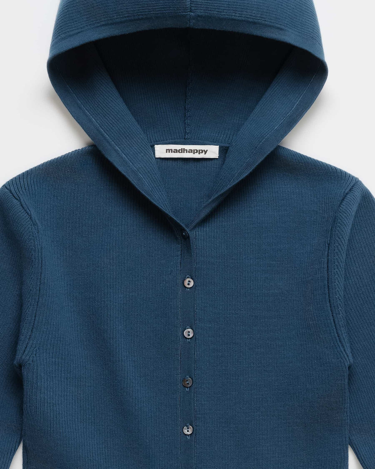 Ribbed Knit Hooded Cardigan