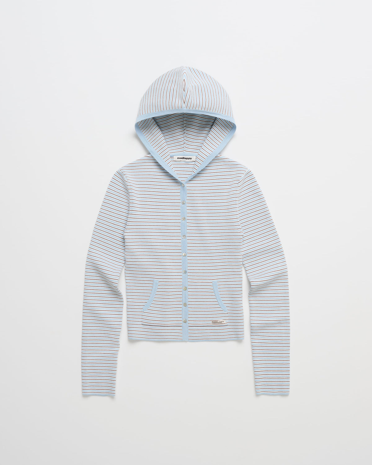 Ribbed Knit Hooded Cardigan
