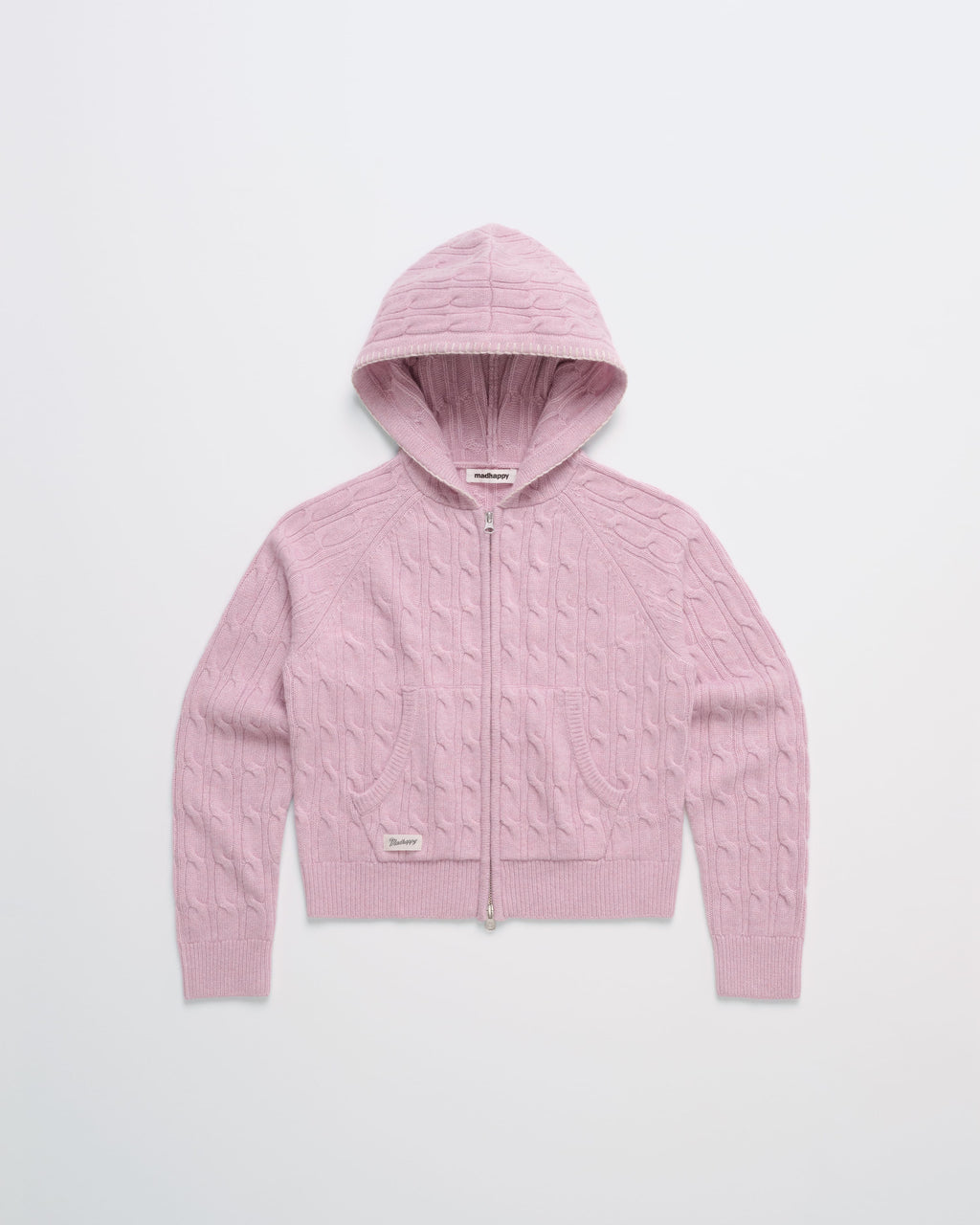 Zip Up Cable Sweater Hoodie