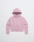 Zip Up Cable Sweater Hoodie