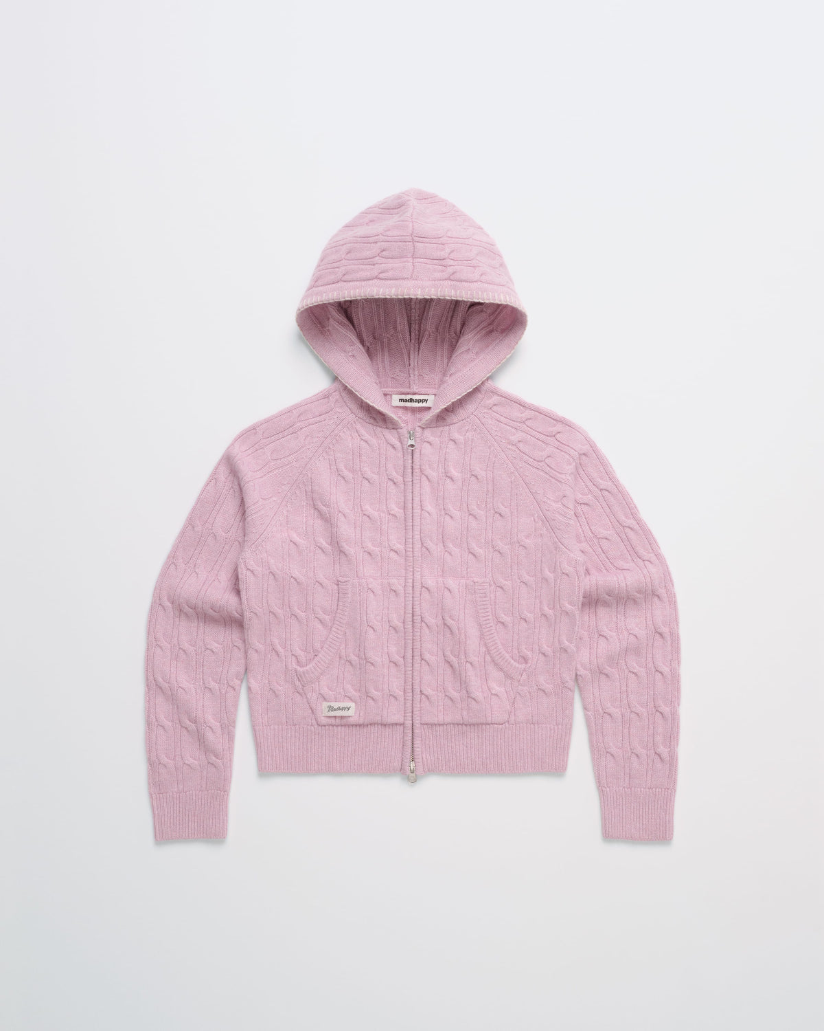 Zip Up Cable Sweater Hoodie