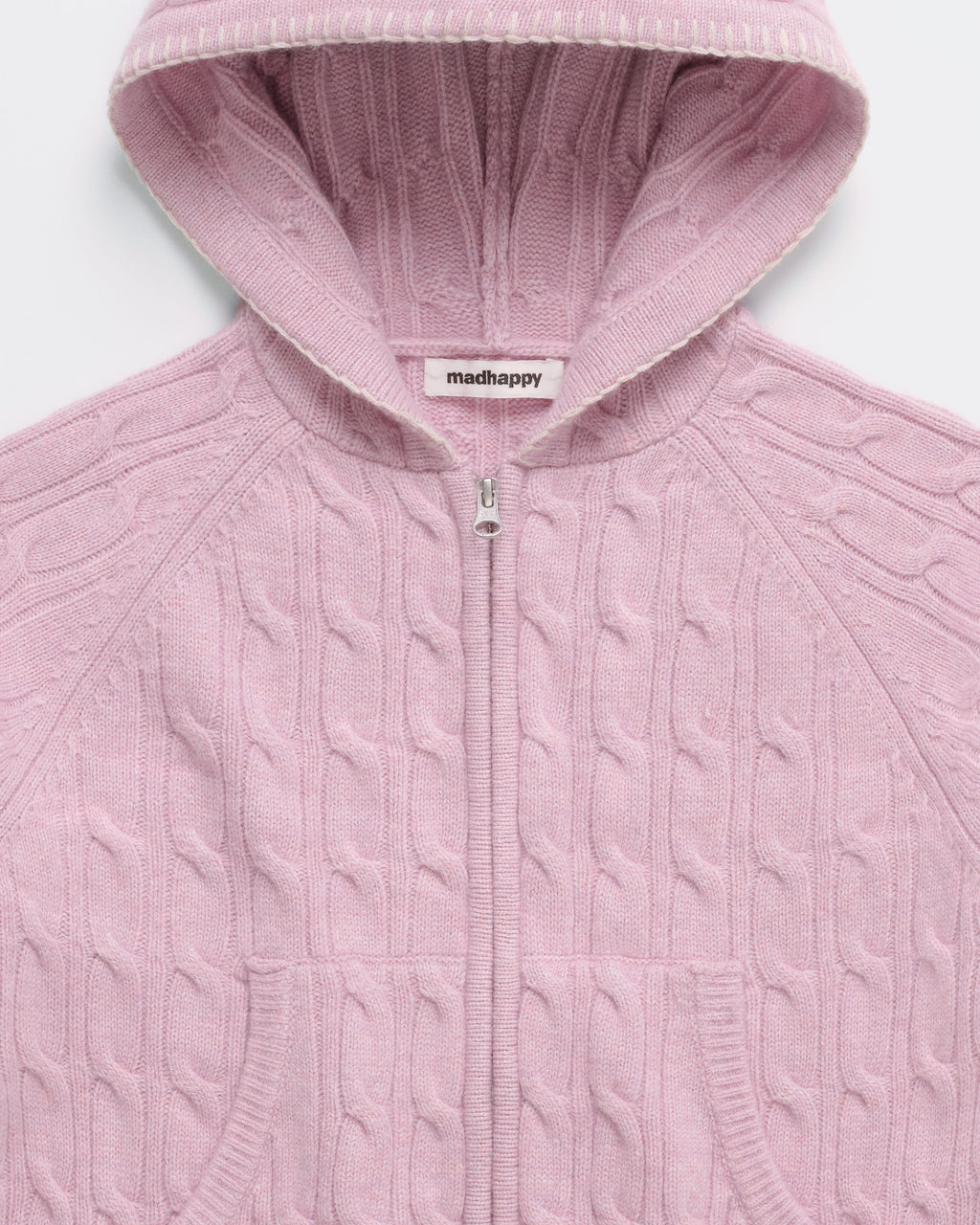 Zip Up Cable Sweater Hoodie
