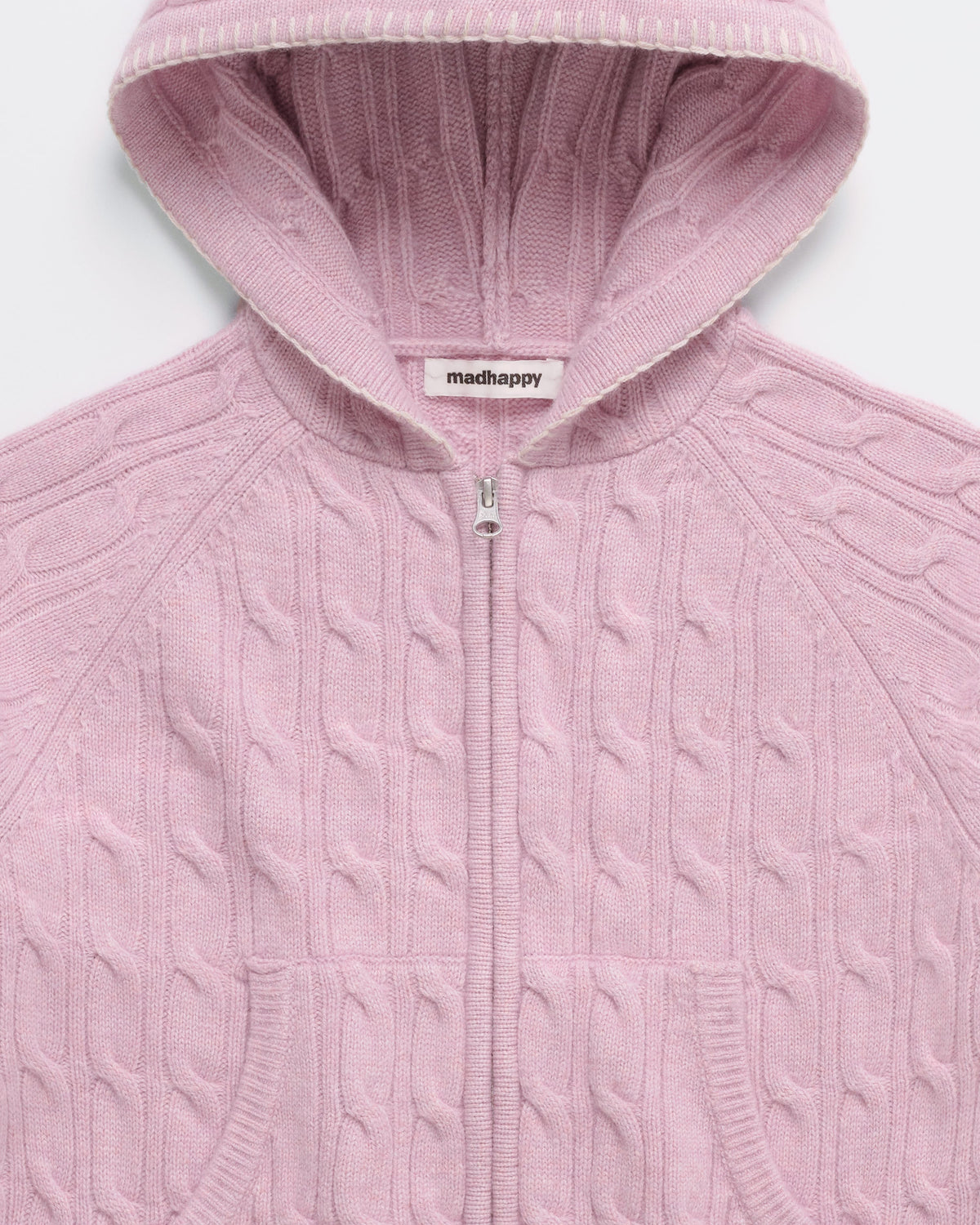 Zip Up Cable Sweater Hoodie