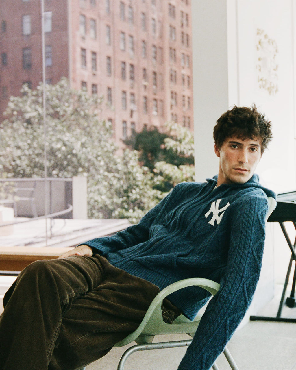 Yankees Cable Knit Hoodie