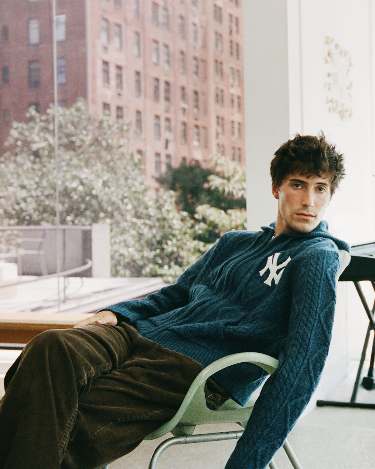 Yankees Cable Knit Hoodie